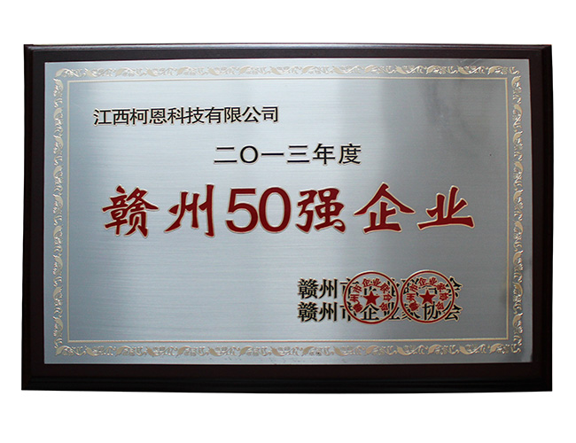 2013年赣州公司50强企业